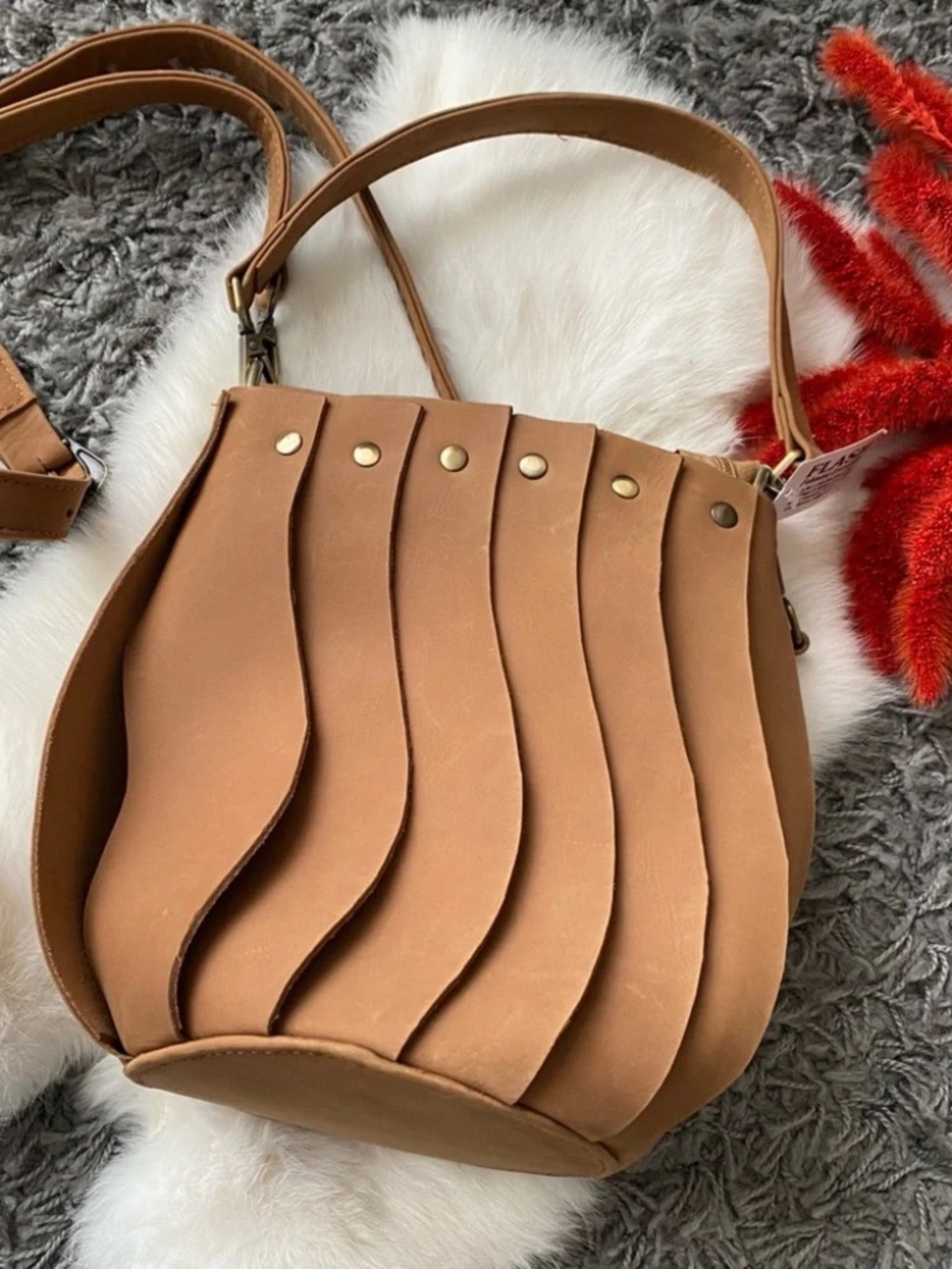 NWOT 100% genuine leather bucket bag